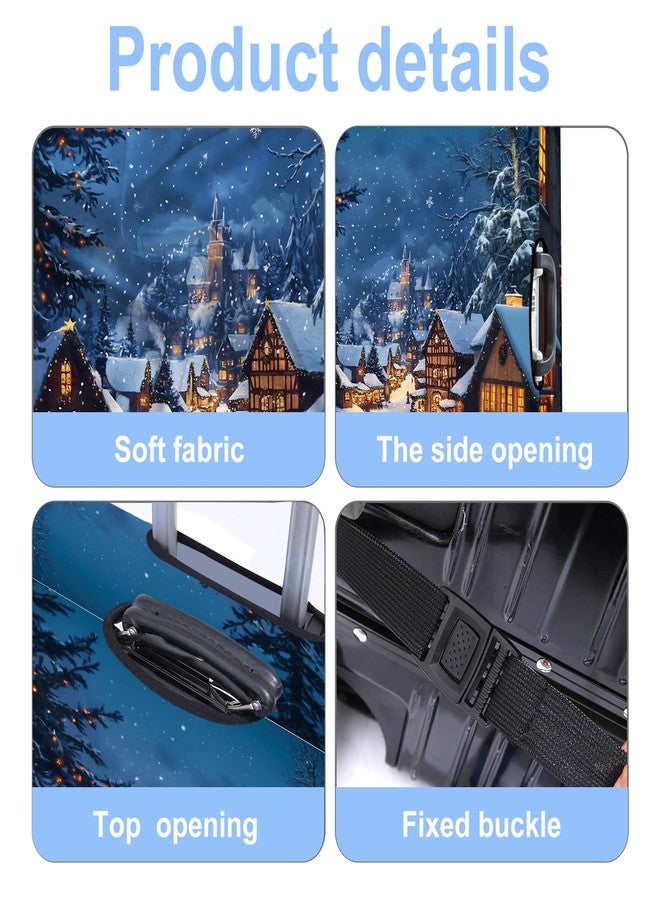 THISFIND Snow Scene Travel Suitcase Protector Elastic Protective Washable Luggage Cover With Concealed Zipper Fits 20-34 Inch (Christmas-5, XL(32-34inch suitcase)) - Image 3